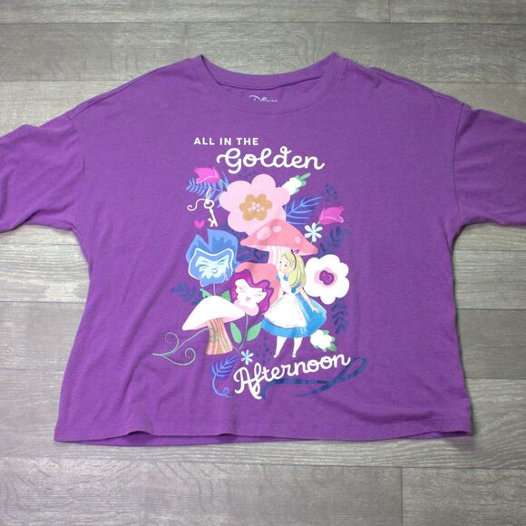 Disney Shirt Women’s M Alice In Wonderland Floral All In The Golden Afternoon - Picture 1 of 4